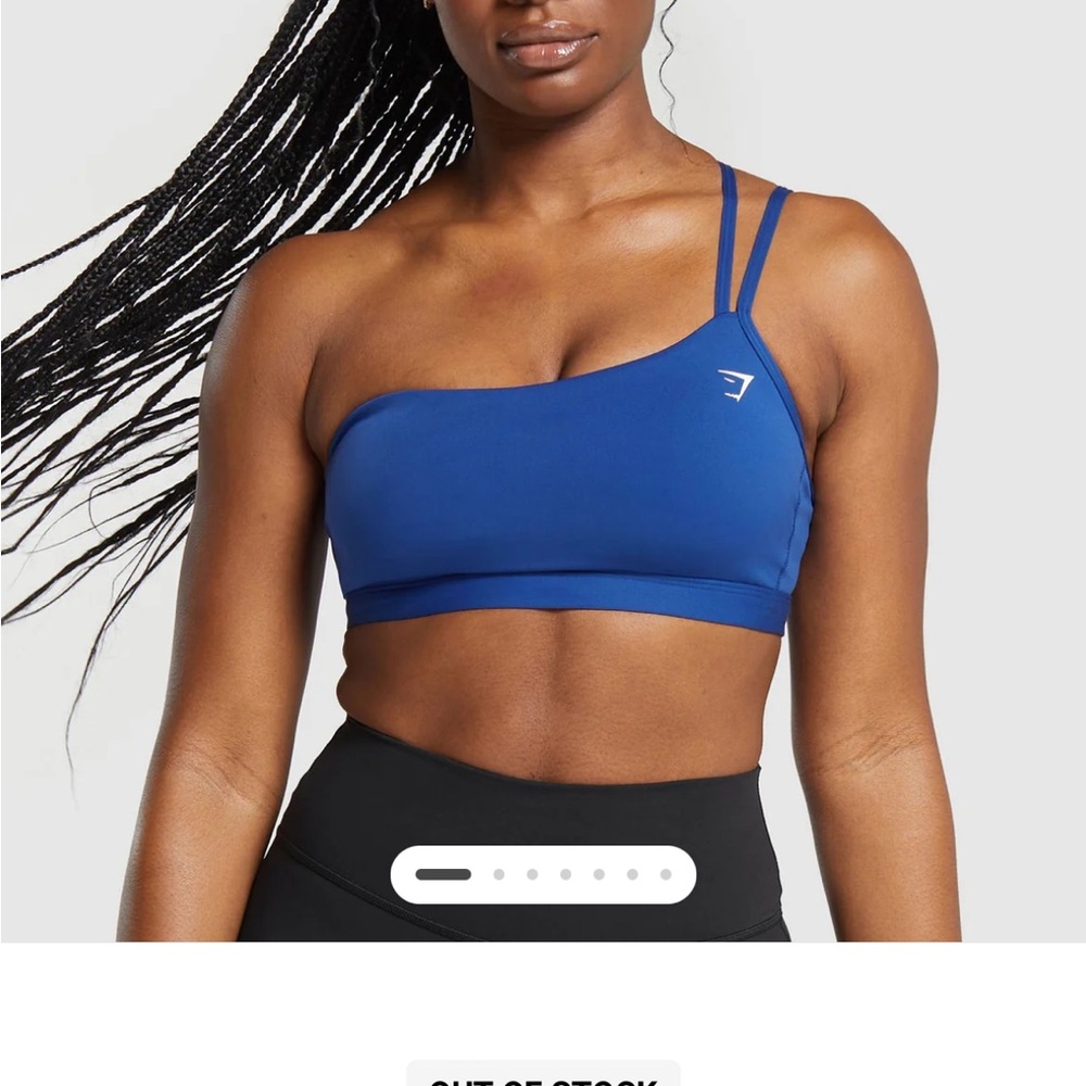 Blue One-Shoulder Sports Bra